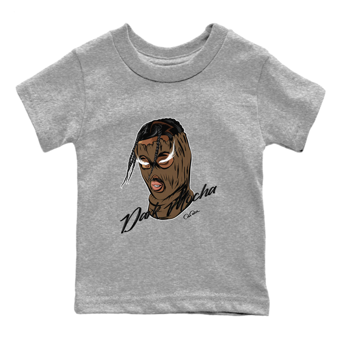 Jordan Jumpman Jack TR Travis Scott Dark Mocha shirts to match jordans Ski Mask Gang sneaker match tees Jordan Jumpman Jack Travis Scott Dark Mocha match shoes to clothes SNRT Sneaker Tees Youth Baby Heather Grey 2 tee