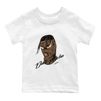 Jordan Jumpman Jack TR Travis Scott Dark Mocha shirts to match jordans Ski Mask Gang sneaker match tees Jordan Jumpman Jack Travis Scott Dark Mocha match shoes to clothes SNRT Sneaker Tees Youth Baby White 2 tee