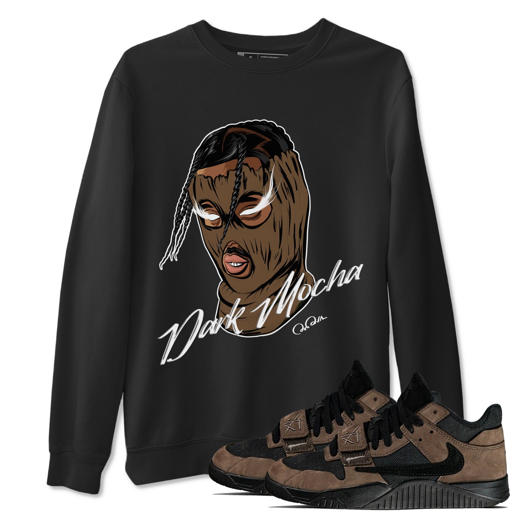 Jordan Jumpman Jack TR Travis Scott Dark Mocha shirts to match jordans Ski Mask Gang sneaker match tees Jordan Jumpman Jack Travis Scott Dark Mocha match shoes to clothes SNRT Sneaker Tees unisex cotton Black 1 shirts