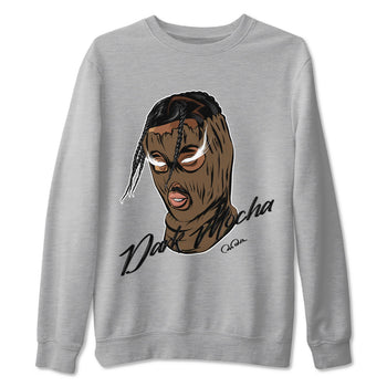 Jordan Jumpman Jack TR Travis Scott Dark Mocha shirts to match jordans Ski Mask Gang sneaker match tees Jordan Jumpman Jack Travis Scott Dark Mocha match shoes to clothes SNRT Sneaker Tees unisex cotton Heather Grey 2 shirts
