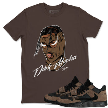 Jordan Jumpman Jack TR Travis Scott Dark Mocha shirts to match jordans Ski Mask Gang sneaker match tees Jordan Jumpman Jack Travis Scott Dark Mocha match shoes to clothes SNRT Sneaker Tees unisex cotton Dark Chocolate 1 shirts