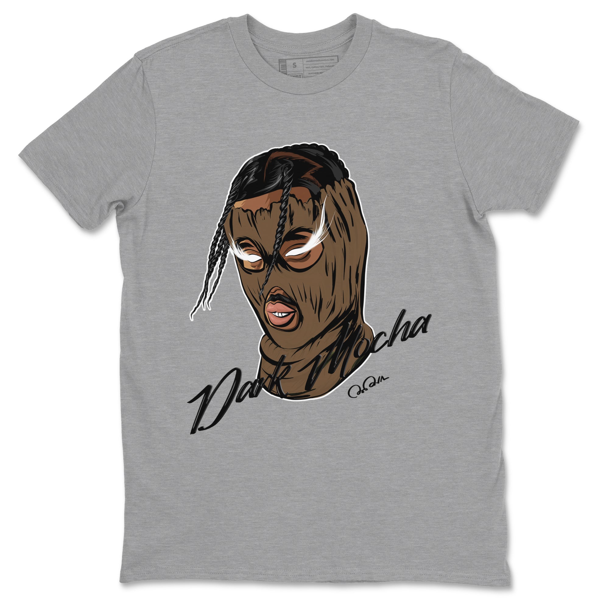 Jordan Jumpman Jack TR Travis Scott Dark Mocha shirts to match jordans Ski Mask Gang sneaker match tees Jordan Jumpman Jack Travis Scott Dark Mocha match shoes to clothes SNRT Sneaker Tees unisex cotton Heather Grey 2 shirts