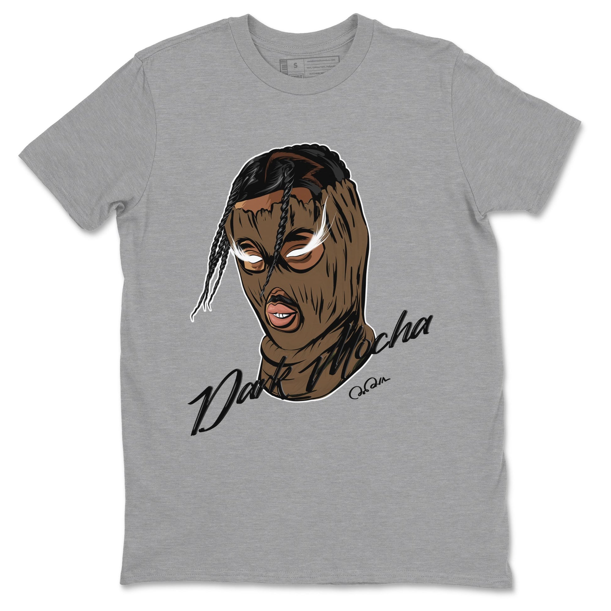 Jordan Jumpman Jack TR Travis Scott Dark Mocha shirts to match jordans Ski Mask Gang sneaker match tees Jordan Jumpman Jack Travis Scott Dark Mocha match shoes to clothes SNRT Sneaker Tees unisex cotton Heather Grey 2 shirts