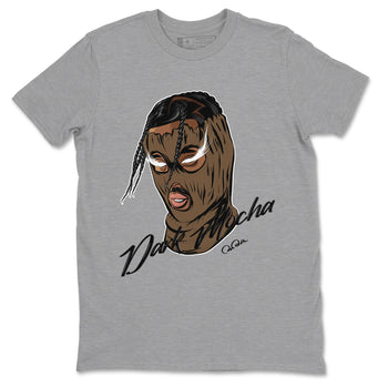 Jordan Jumpman Jack TR Travis Scott Dark Mocha shirts to match jordans Ski Mask Gang sneaker match tees Jordan Jumpman Jack Travis Scott Dark Mocha match shoes to clothes SNRT Sneaker Tees unisex cotton Heather Grey 2 shirts