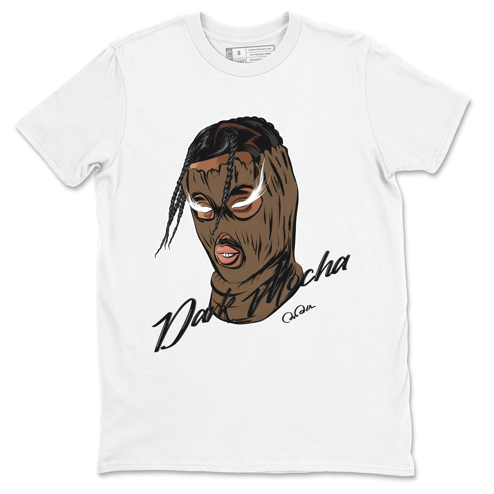 Jordan Jumpman Jack TR Travis Scott Dark Mocha shirts to match jordans Ski Mask Gang sneaker match tees Jordan Jumpman Jack Travis Scott Dark Mocha match shoes to clothes SNRT Sneaker Tees unisex cotton White 2 shirts