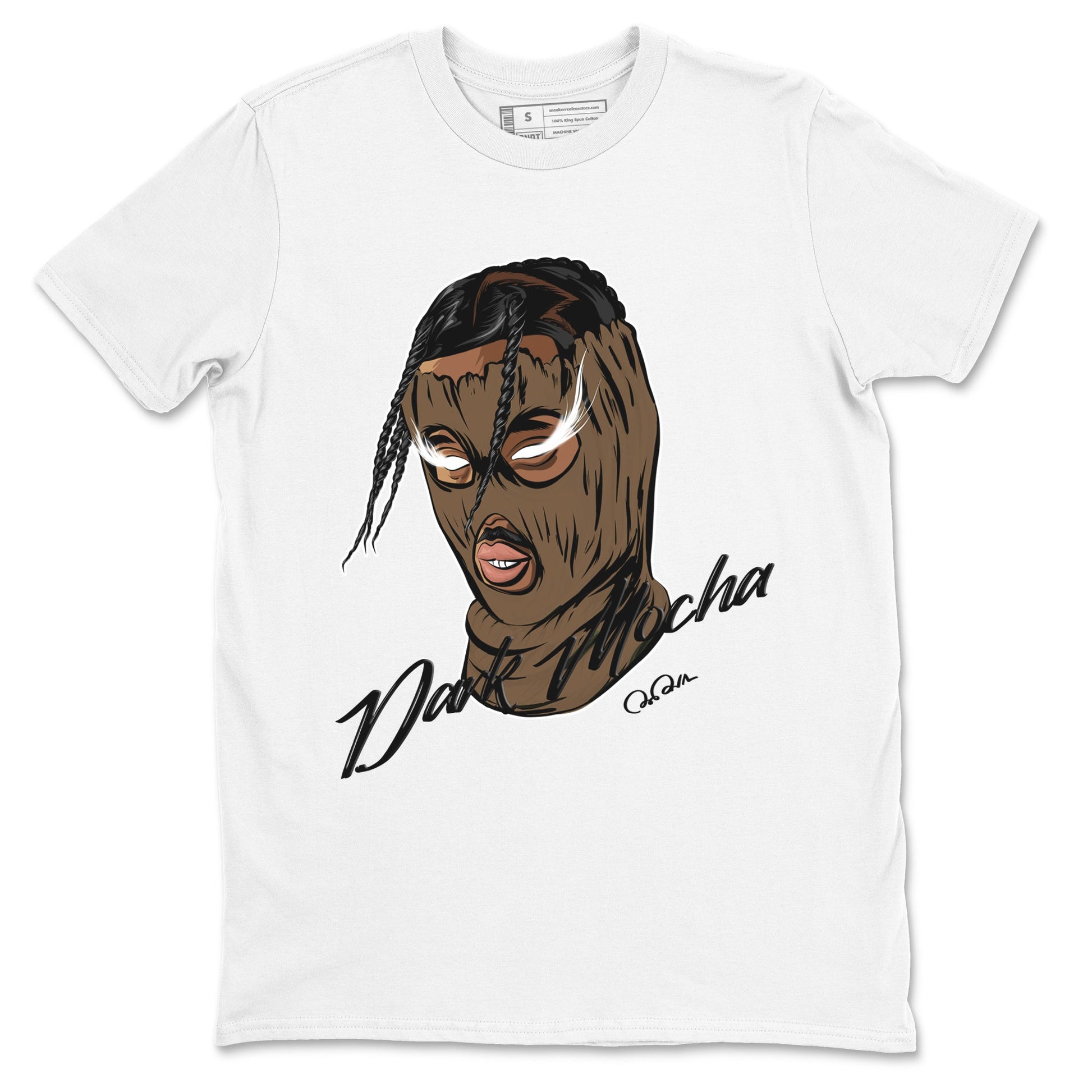 Jordan Jumpman Jack TR Travis Scott Dark Mocha shirts to match jordans Ski Mask Gang sneaker match tees Jordan Jumpman Jack Travis Scott Dark Mocha match shoes to clothes SNRT Sneaker Tees unisex cotton White 2 shirts