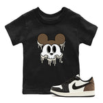AJ1 Mocha shirts to match jordans Skull Mouse sneaker match tees Air Jordan 1 Mocha SNRT Sneaker Tees streetwear brand Baby and Youth Black 1 cotton tee