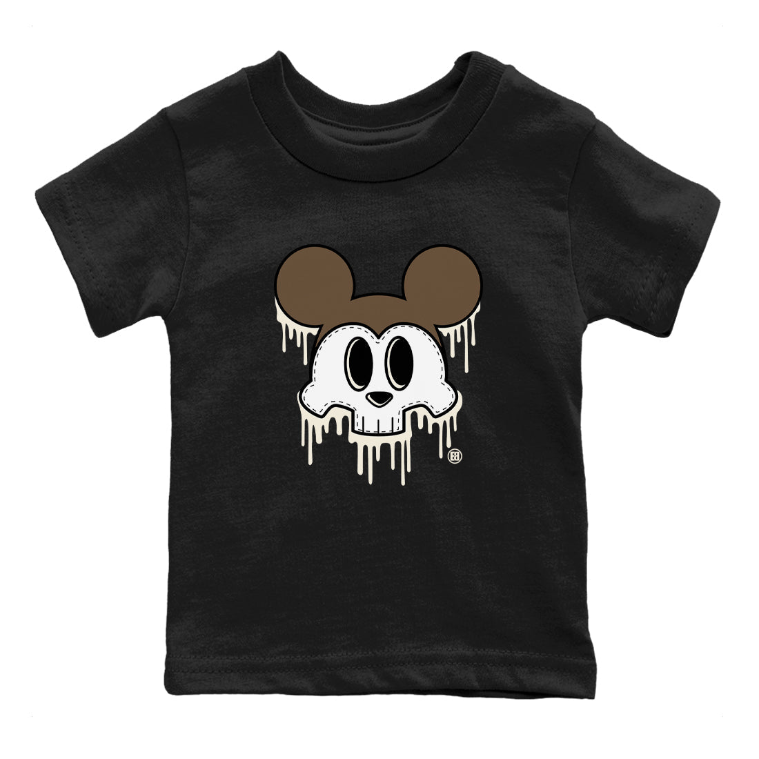 AJ1 Mocha shirts to match jordans Skull Mouse sneaker match tees Air Jordan 1 Mocha SNRT Sneaker Tees streetwear brand Baby and Youth Black 2 cotton tee