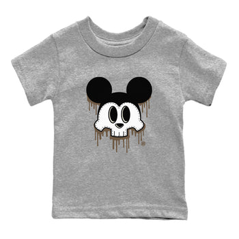AJ1 Mocha shirts to match jordans Skull Mouse sneaker match tees Air Jordan 1 Mocha SNRT Sneaker Tees streetwear brand Baby and Youth Heather Grey 2 cotton tee