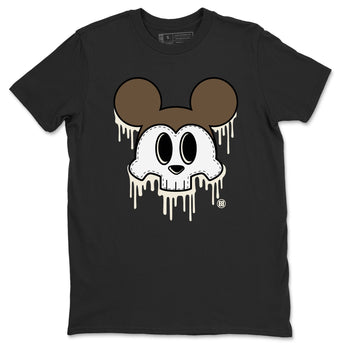AJ1 Mocha shirts to match jordans Skull Mouse sneaker match tees Air Jordan 1 Mocha SNRT Sneaker Tees streetwear brand Black 2 unisex cotton tee