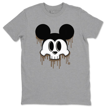 AJ1 Mocha shirts to match jordans Skull Mouse sneaker match tees Air Jordan 1 Mocha SNRT Sneaker Tees streetwear brand Heather Grey 2 unisex cotton tee