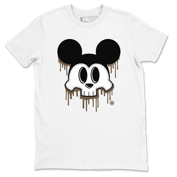AJ1 Mocha shirts to match jordans Skull Mouse sneaker match tees Air Jordan 1 Mocha SNRT Sneaker Tees streetwear brand White 2 unisex cotton tee