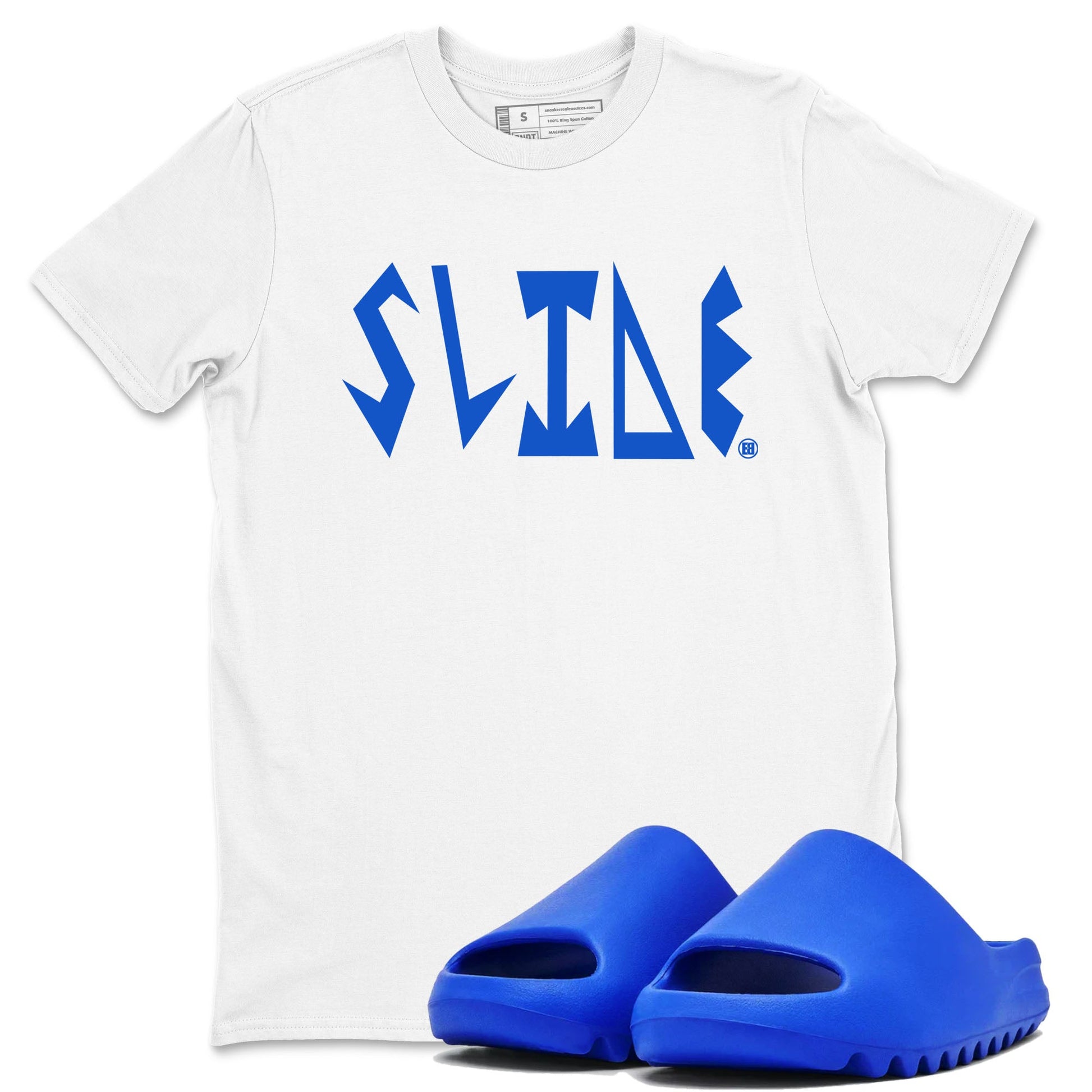 Yeezy Slide Azure shirts to match jordans Slide Letters sneaker match tees Yeezy Slide Azure SNRT Sneaker Tees streetwear brand White 1 unisex cotton tee