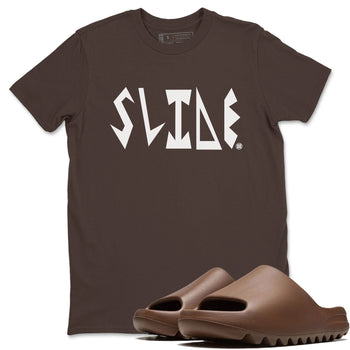 Yeezy Slide Flax shirts to match jordans Slide Letters sneaker match tees Yeezy Slide Flax SNRT Sneaker Tees streetwear brand Dark Chocolate 1 unisex cotton tee
