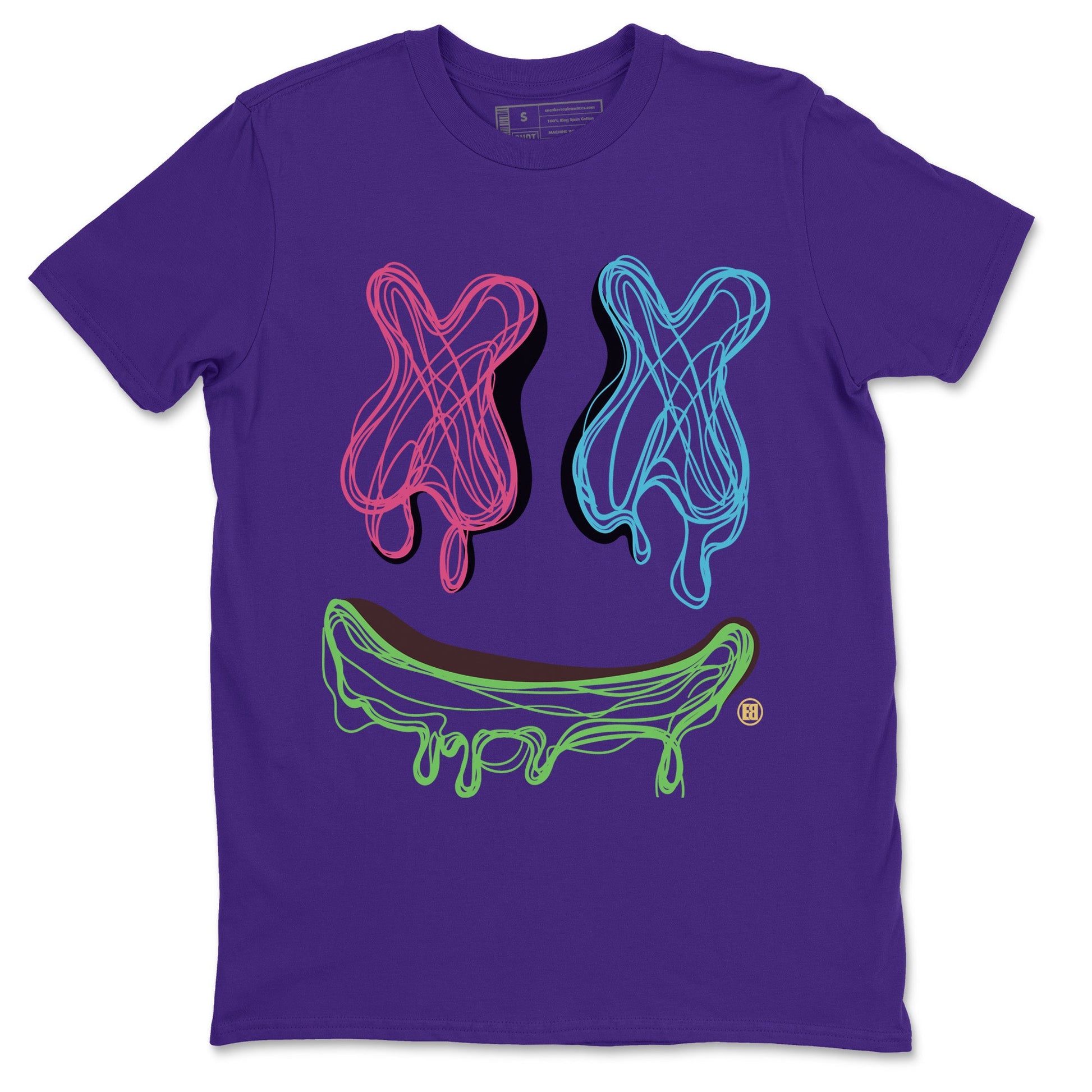 Air Force 1 Undefeated Fauna Brown shirt to match jordans Smile Doodle sneaker tees Air Force 1 Undefeated Fauna Brown SNRT Sneaker Release Tees unisex cotton Purple 2 crew neck shirt