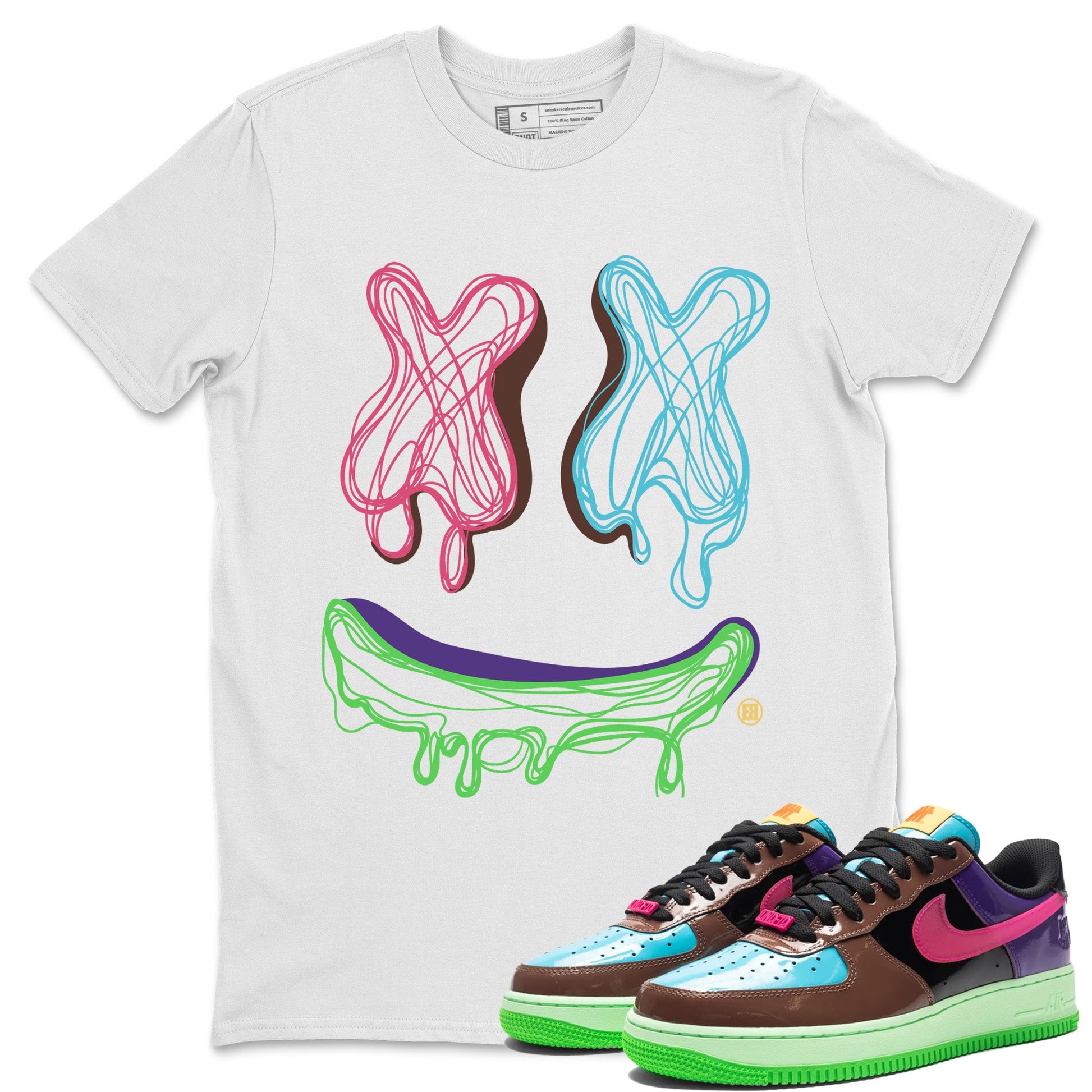Air Force 1 Undefeated Fauna Brown shirt to match jordans Smile Doodle sneaker tees Air Force 1 Undefeated Fauna Brown SNRT Sneaker Release Tees unisex cotton White 1 crew neck shirt