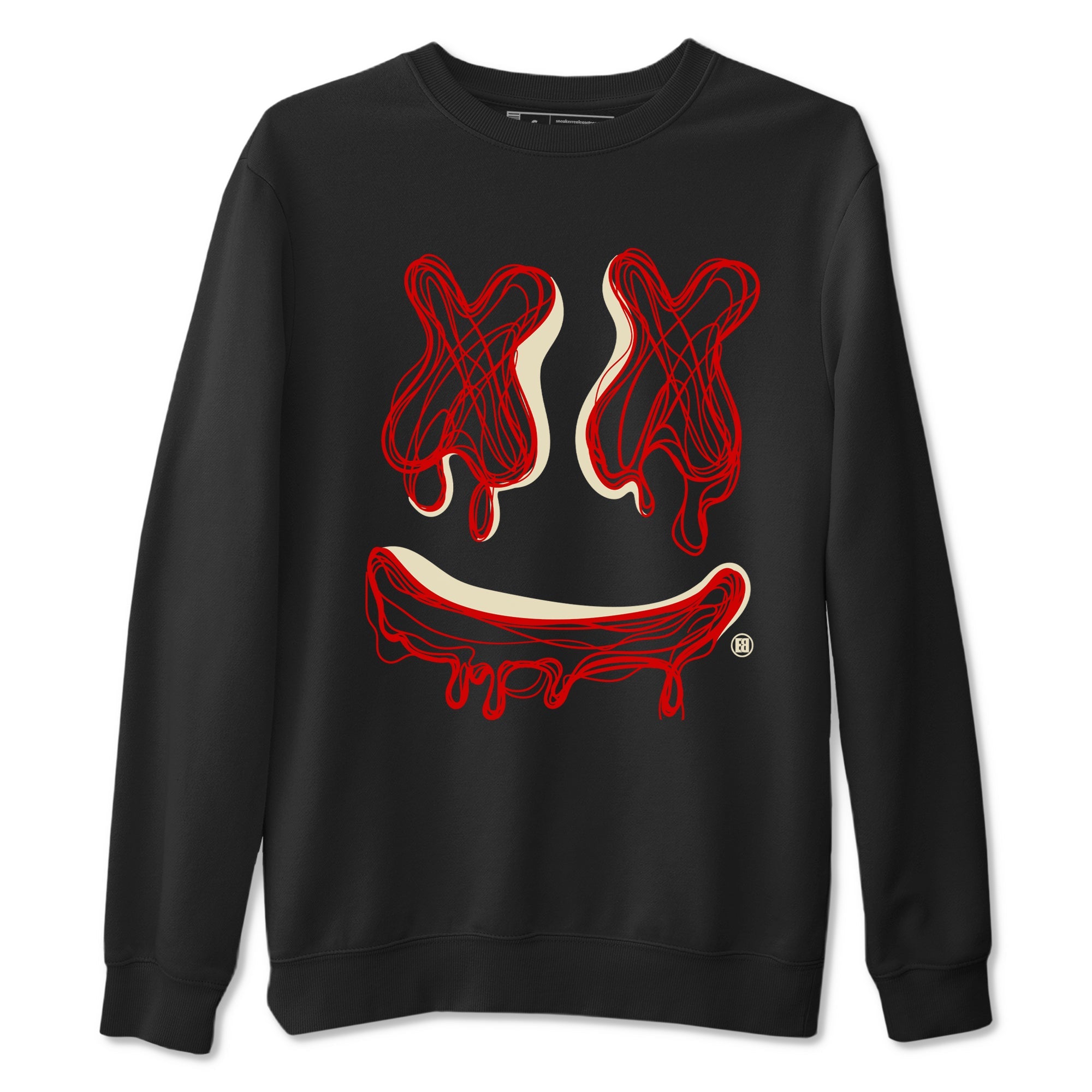 AJ1 Black Toe Reimagined shirts to match jordans Smile Doodle sneaker match tees Air Jordan 1 Black Toe Reimagined SNRT Sneaker Tees streetwear brand Black 2 unisex cotton tee
