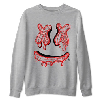 AJ1 Black Toe Reimagined shirts to match jordans Smile Doodle sneaker match tees Air Jordan 1 Black Toe Reimagined SNRT Sneaker Tees streetwear brand Heather Grey 2 unisex cotton tee