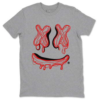 AJ1 Black Toe Reimagined shirts to match jordans Smile Doodle sneaker match tees Air Jordan 1 Black Toe Reimagined SNRT Sneaker Tees streetwear brand Heather Grey 2 unisex cotton tee