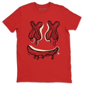 AJ1 Black Toe Reimagined shirts to match jordans Smile Doodle sneaker match tees Air Jordan 1 Black Toe Reimagined SNRT Sneaker Tees streetwear brand Red 2 unisex cotton tee