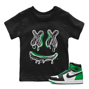 Air Jordan 1 Celtics shirt to match jordans Smile Doodle sneaker tees Air Jordan 1 Celtics SNRT sneaker release tees baby toddler Black 1 cotton Shirt