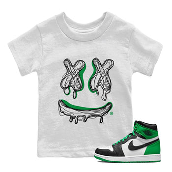 Air Jordan 1 Celtics shirt to match jordans Smile Doodle sneaker tees Air Jordan 1 Celtics SNRT sneaker release tees baby toddler White 1 cotton Shirt