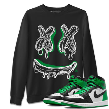 Air Jordan 1 Celtics shirt to match jordans Smile Doodle sneaker tees Air Jordan 1 Celtics SNRT Sneaker Release Tees unisex cotton Black 1 crew neck shirt