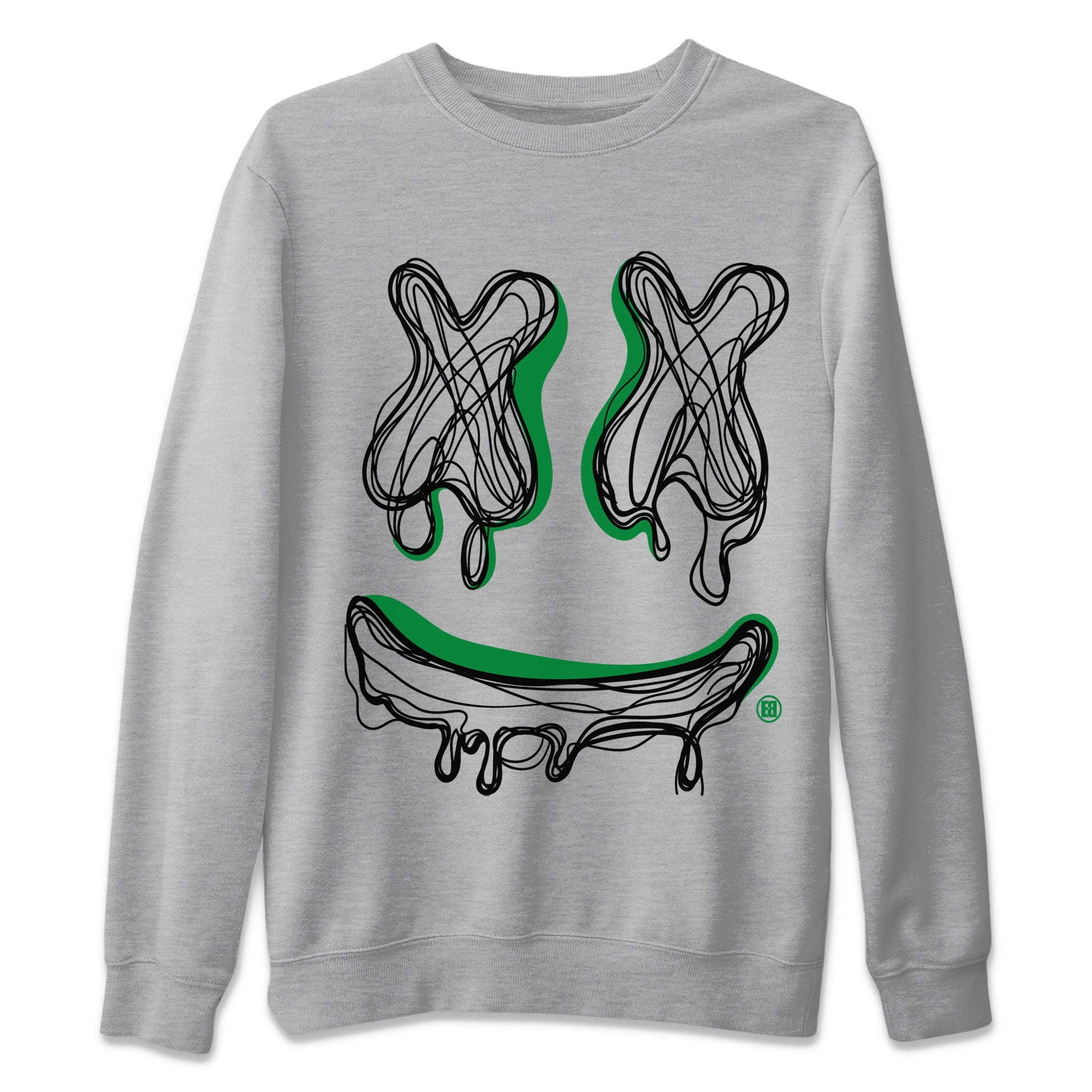 Air Jordan 1 Celtics shirt to match jordans Smile Doodle sneaker tees Air Jordan 1 Celtics SNRT Sneaker Release Tees unisex cotton Heather Grey 2 crew neck shirt