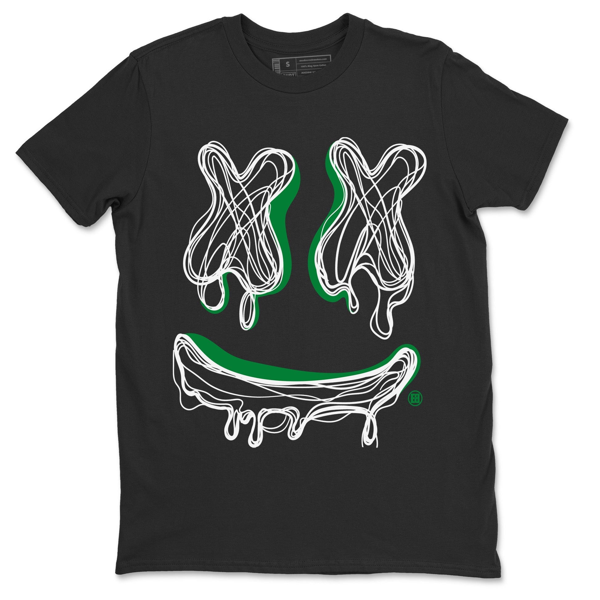 Air Jordan 1 Celtics shirt to match jordans Smile Doodle sneaker tees Air Jordan 1 Celtics SNRT Sneaker Release Tees unisex cotton Black 2 crew neck shirt