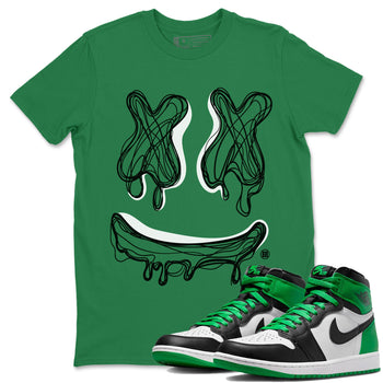Air Jordan 1 Celtics shirt to match jordans Smile Doodle sneaker tees Air Jordan 1 Celtics SNRT Sneaker Release Tees unisex cotton Kelly Green 1 crew neck shirt