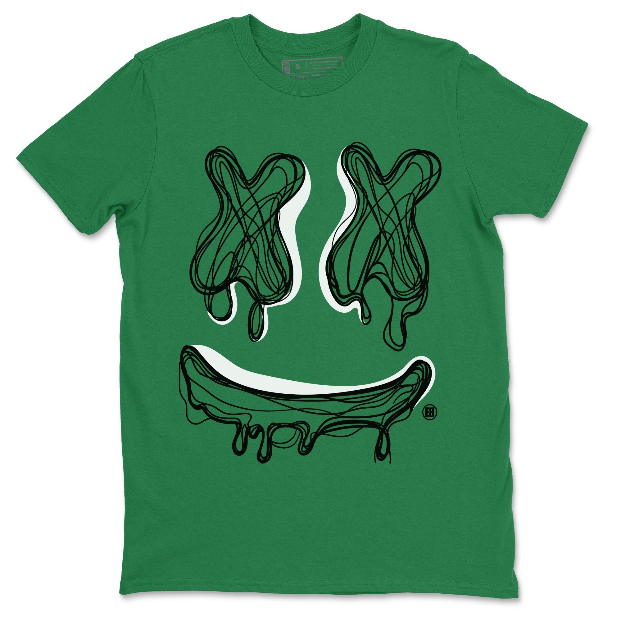 Air Jordan 1 Celtics shirt to match jordans Smile Doodle sneaker tees Air Jordan 1 Celtics SNRT Sneaker Release Tees unisex cotton Kelly Green 2 crew neck shirt