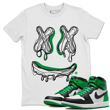 Air Jordan 1 Celtics shirt to match jordans Smile Doodle sneaker tees Air Jordan 1 Celtics SNRT Sneaker Release Tees unisex cotton White 1 crew neck shirt
