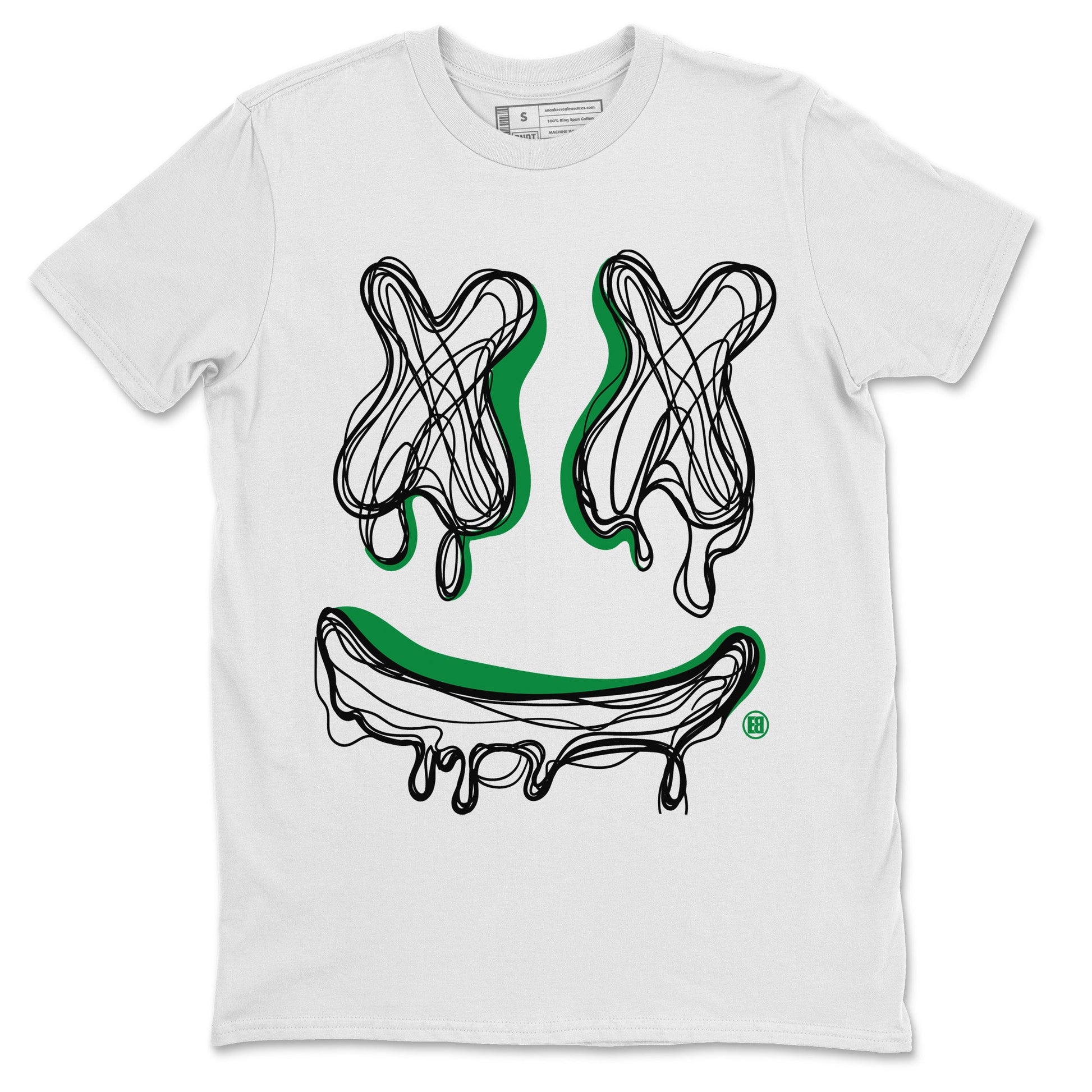 Air Jordan 1 Celtics shirt to match jordans Smile Doodle sneaker tees Air Jordan 1 Celtics SNRT Sneaker Release Tees unisex cotton White 2 crew neck shirt