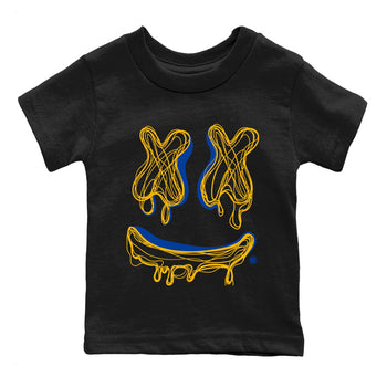 Air Jordan 1 Game Royal Varsity Maize shirt to match jordans Smile Doodle sneaker tees Air Jordan 1 Game Royal Varsity Maize SNRT sneaker release tees baby toddler Black 2 cotton Shirt