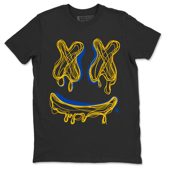 Air Jordan 1 Game Royal Varsity Maize shirt to match jordans Smile Doodle sneaker tees Air Jordan 1 Game Royal Varsity Maize SNRT Sneaker Release Tees unisex cotton Black 2 crew neck shirt