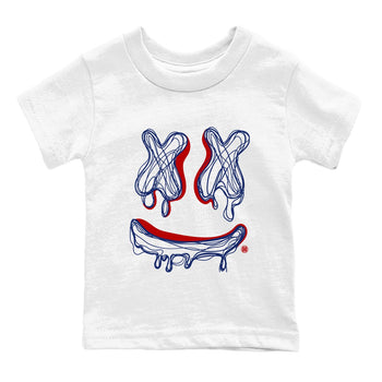 1s Rare Air shirts to match jordans Smile Doodle sneaker match tees Air Jordan 1 High OG Rare Air Deep Royal Blue match shoes to clothes SNRT Sneaker Tees Youth Baby White 2 tee