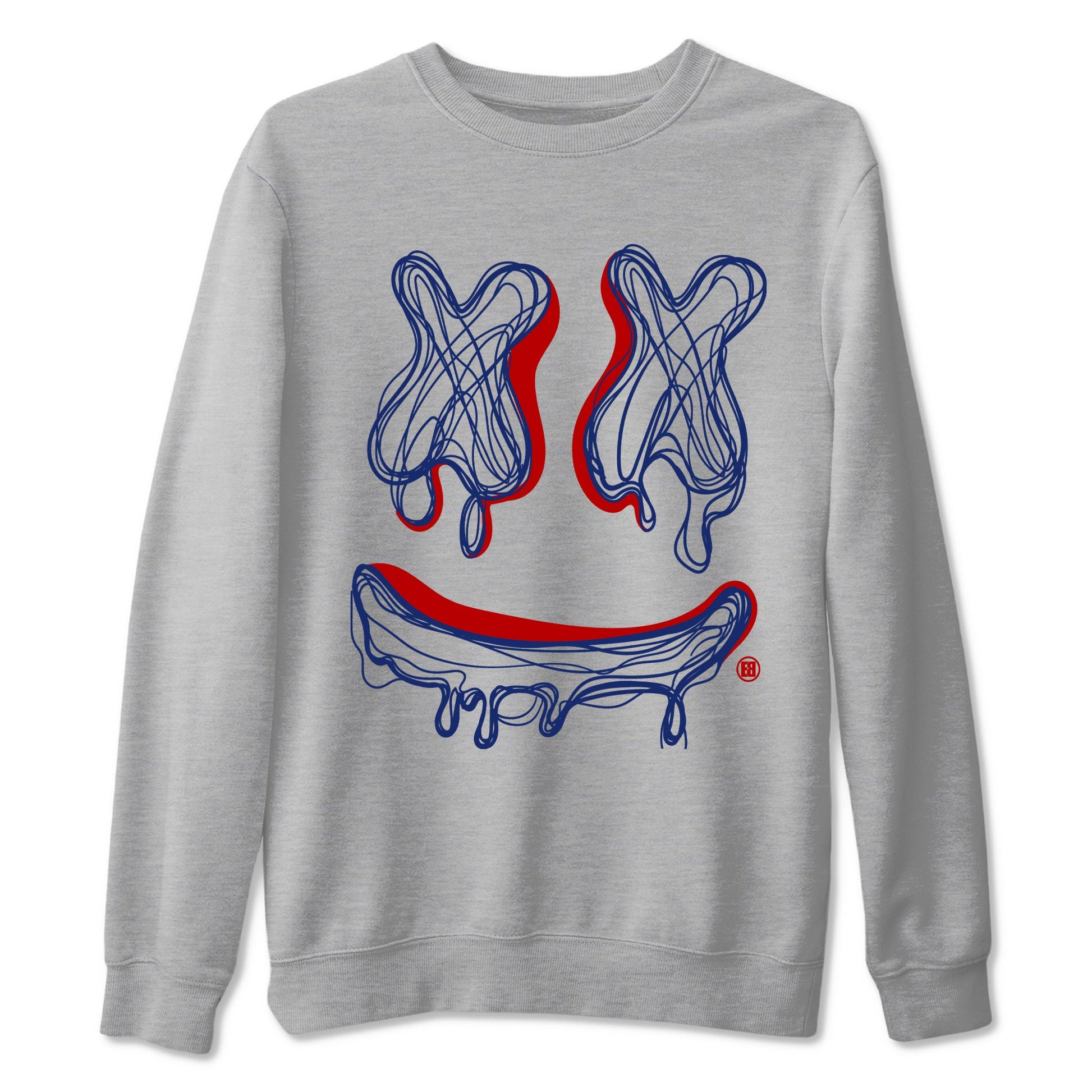 1s Rare Air shirts to match jordans Smile Doodle sneaker match tees Air Jordan 1 High OG Rare Air Deep Royal Blue match shoes to clothes SNRT Sneaker Tees unisex cotton Heather Grey 2 shirts