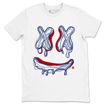 1s Rare Air shirts to match jordans Smile Doodle sneaker match tees Air Jordan 1 High OG Rare Air Deep Royal Blue match shoes to clothes SNRT Sneaker Tees unisex cotton White 2 shirts