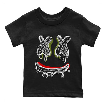 Air Jordan 1 Travis Scott Olive shirt to match jordans Smile Doodle sneaker tees Air Jordan 1 Travis Scott Olive SNRT sneaker release tees baby toddler Black 2 cotton Shirt