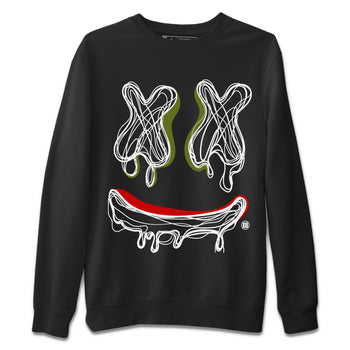 Air Jordan 1 Travis Scott Olive shirt to match jordans Smile Doodle sneaker tees Air Jordan 1 Travis Scott Olive SNRT Sneaker Release Tees unisex cotton Black 2 crew neck shirt