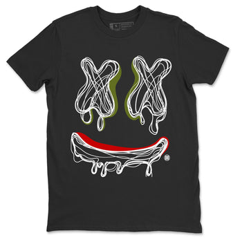 Air Jordan 1 Travis Scott Olive shirt to match jordans Smile Doodle sneaker tees Air Jordan 1 Travis Scott Olive SNRT Sneaker Release Tees unisex cotton Black 2 crew neck shirt