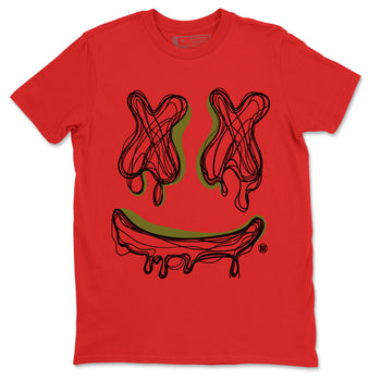 Air Jordan 1 Travis Scott Olive shirt to match jordans Smile Doodle sneaker tees Air Jordan 1 Travis Scott Olive SNRT Sneaker Release Tees unisex cotton Red 2 crew neck shirt