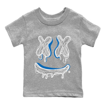 Air Jordan 1 True Blue shirt to match jordans Smile Doodle sneaker tees Air Jordan 1 True Blue SNRT sneaker release tees baby toddler Heather Grey 2 cotton Shirt