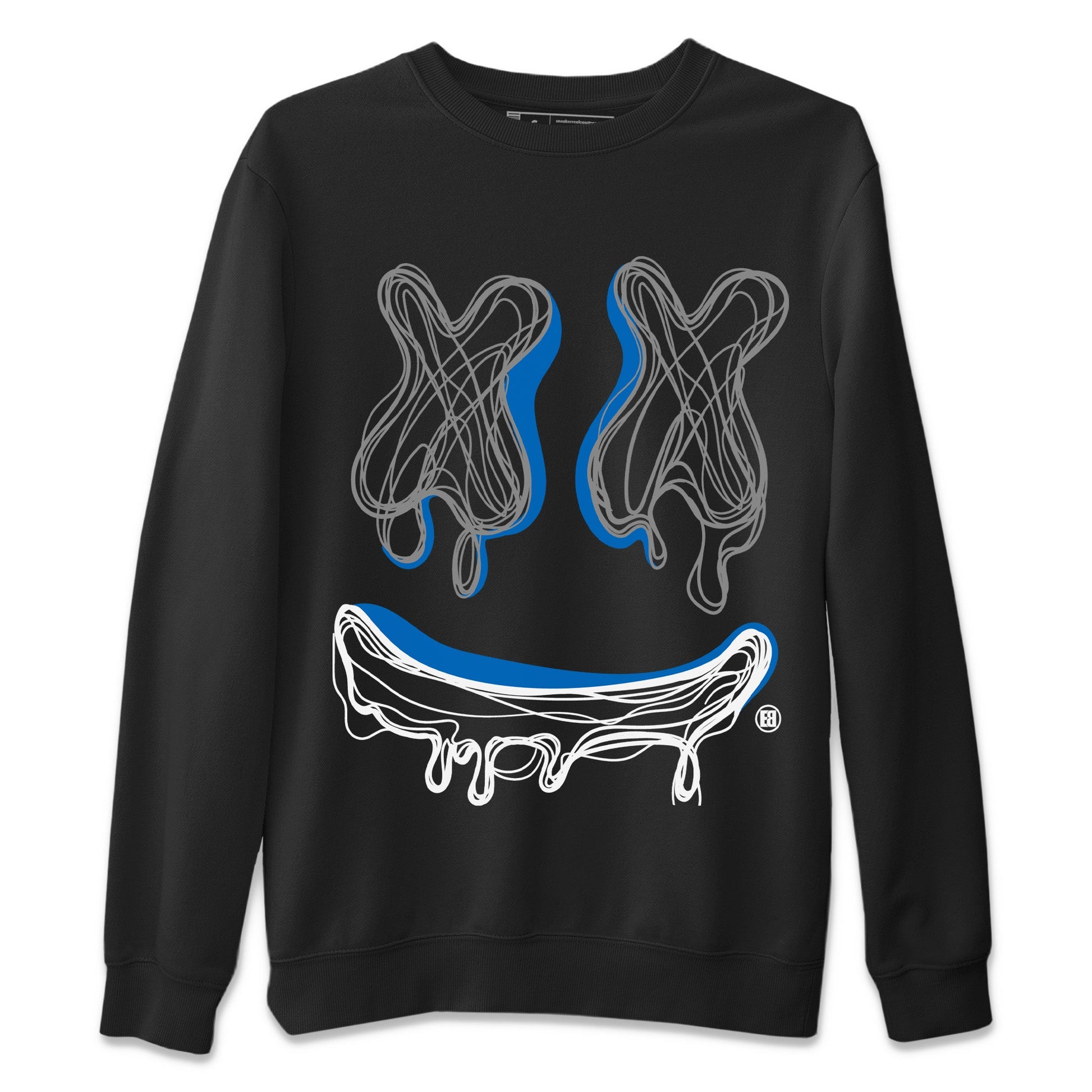 Air Jordan 1 True Blue shirt to match jordans Smile Doodle sneaker tees Air Jordan 1 True Blue SNRT Sneaker Release Tees unisex cotton Black 2 crew neck shirt