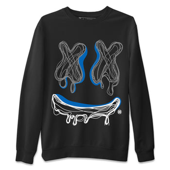 Air Jordan 1 True Blue shirt to match jordans Smile Doodle sneaker tees Air Jordan 1 True Blue SNRT Sneaker Release Tees unisex cotton Black 2 crew neck shirt