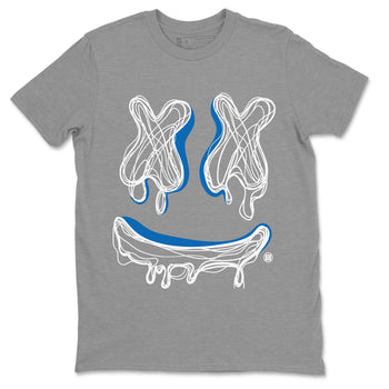 Air Jordan 1 True Blue shirt to match jordans Smile Doodle sneaker tees Air Jordan 1 True Blue SNRT Sneaker Release Tees unisex cotton Heather Grey 2 crew neck shirt