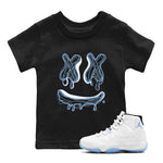 11s Legend Blue shirts to match jordans Smile Doodle sneaker match tees Air Jordan 11 Legend Blue SNRT Sneaker Release Tees Youth Baby Black 1 crew neck shirts