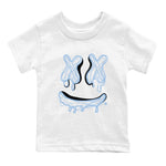 11s Legend Blue shirts to match jordans Smile Doodle sneaker match tees Air Jordan 11 Legend Blue SNRT Sneaker Release Tees Youth Baby White 2 crew neck shirts