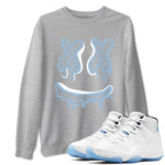 11s Legend Blue shirts to match jordans Smile Doodle sneaker match tees Air Jordan 11 Legend Blue SNRT Sneaker Release Tees unisex cotton Heather Grey 1 crew neck shirts