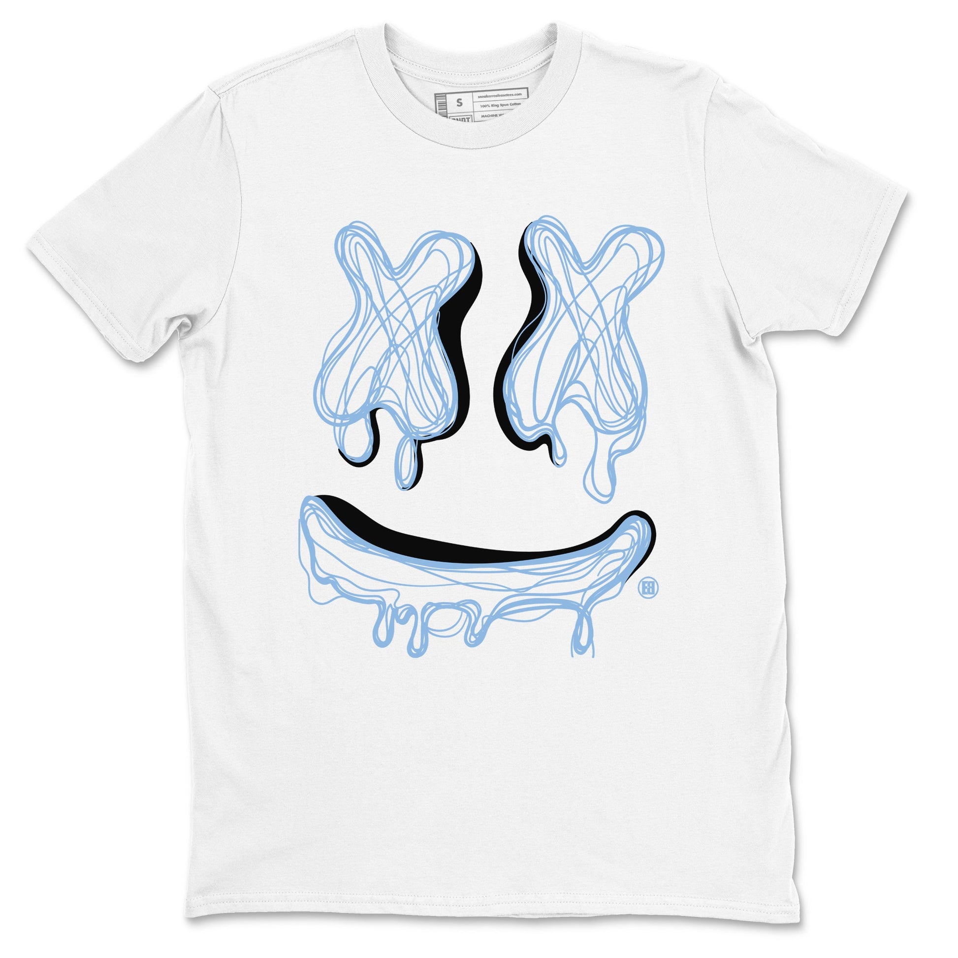 11s Legend Blue shirts to match jordans Smile Doodle sneaker match tees Air Jordan 11 Legend Blue SNRT Sneaker Release Tees unisex cotton White 2 crew neck shirts